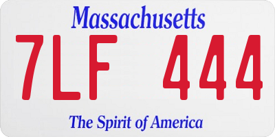 MA license plate 7LF444