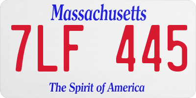 MA license plate 7LF445