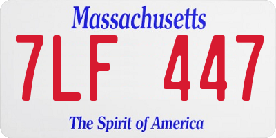 MA license plate 7LF447