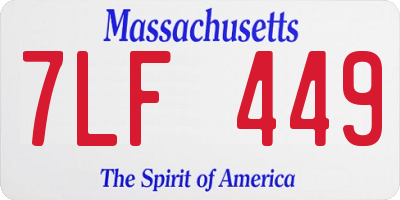 MA license plate 7LF449
