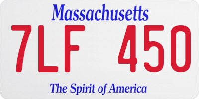 MA license plate 7LF450