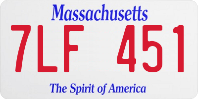 MA license plate 7LF451