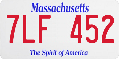 MA license plate 7LF452