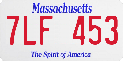 MA license plate 7LF453