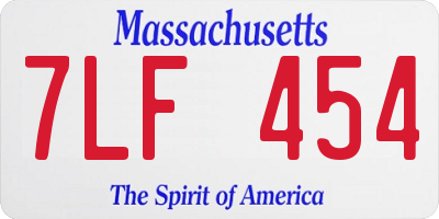 MA license plate 7LF454
