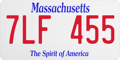 MA license plate 7LF455