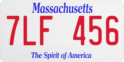 MA license plate 7LF456