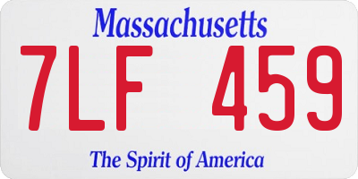 MA license plate 7LF459