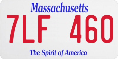MA license plate 7LF460