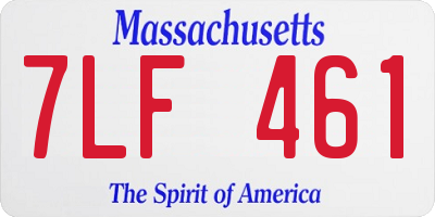 MA license plate 7LF461