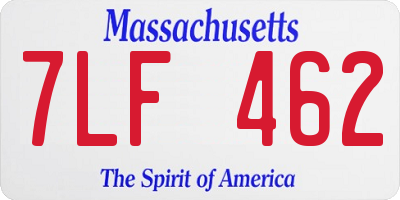 MA license plate 7LF462
