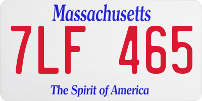 MA license plate 7LF465
