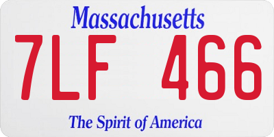 MA license plate 7LF466