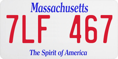 MA license plate 7LF467