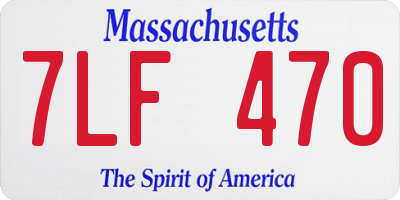 MA license plate 7LF470