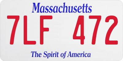 MA license plate 7LF472