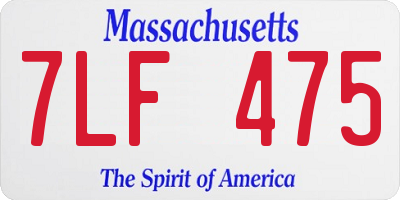MA license plate 7LF475