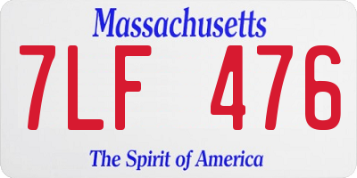 MA license plate 7LF476