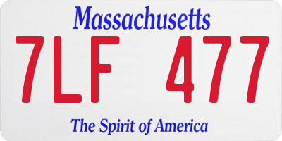 MA license plate 7LF477