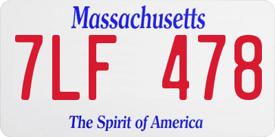 MA license plate 7LF478