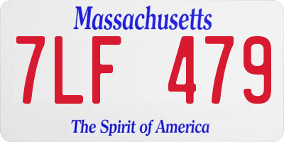 MA license plate 7LF479