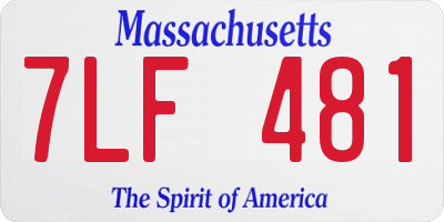 MA license plate 7LF481