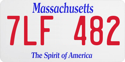 MA license plate 7LF482