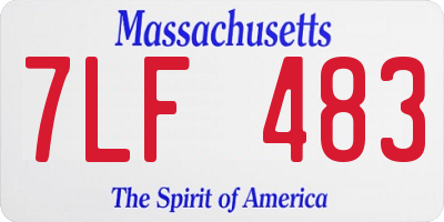 MA license plate 7LF483