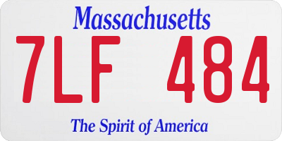 MA license plate 7LF484