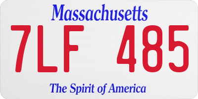 MA license plate 7LF485