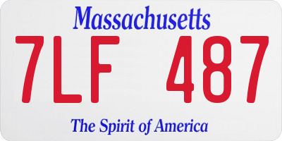 MA license plate 7LF487