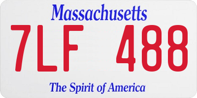 MA license plate 7LF488