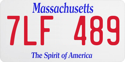 MA license plate 7LF489