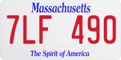 MA license plate 7LF490