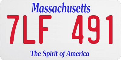 MA license plate 7LF491