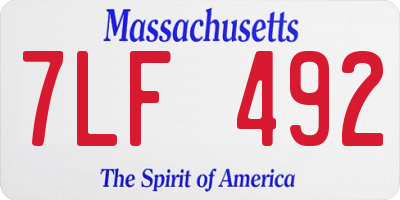 MA license plate 7LF492