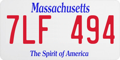 MA license plate 7LF494