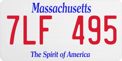 MA license plate 7LF495