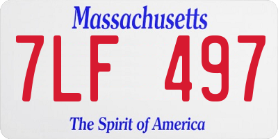 MA license plate 7LF497