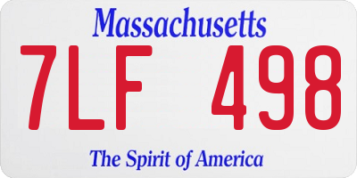 MA license plate 7LF498