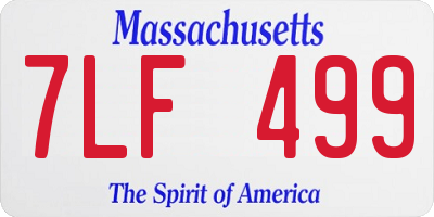 MA license plate 7LF499
