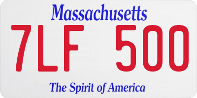 MA license plate 7LF500