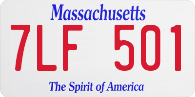 MA license plate 7LF501