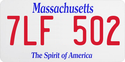MA license plate 7LF502