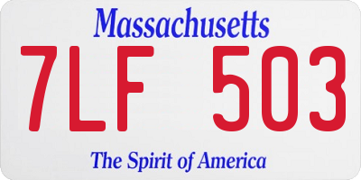 MA license plate 7LF503