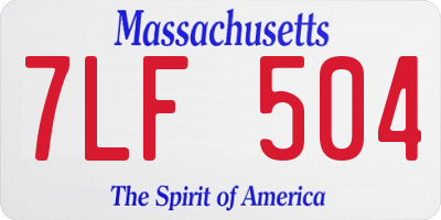 MA license plate 7LF504