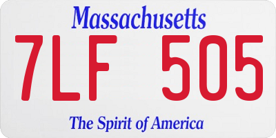 MA license plate 7LF505