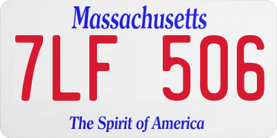 MA license plate 7LF506
