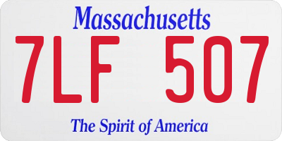 MA license plate 7LF507