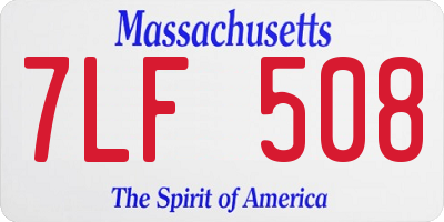 MA license plate 7LF508